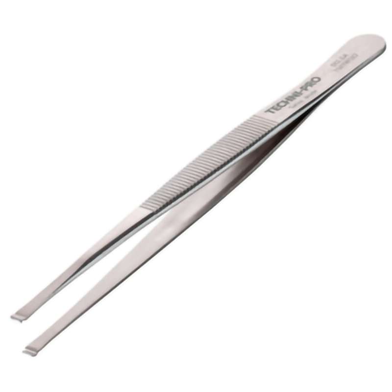 Components Positioning Tweezers, Style 582, Anti-Acid/Anti-Mag, SS, Grooved, 4.6"
